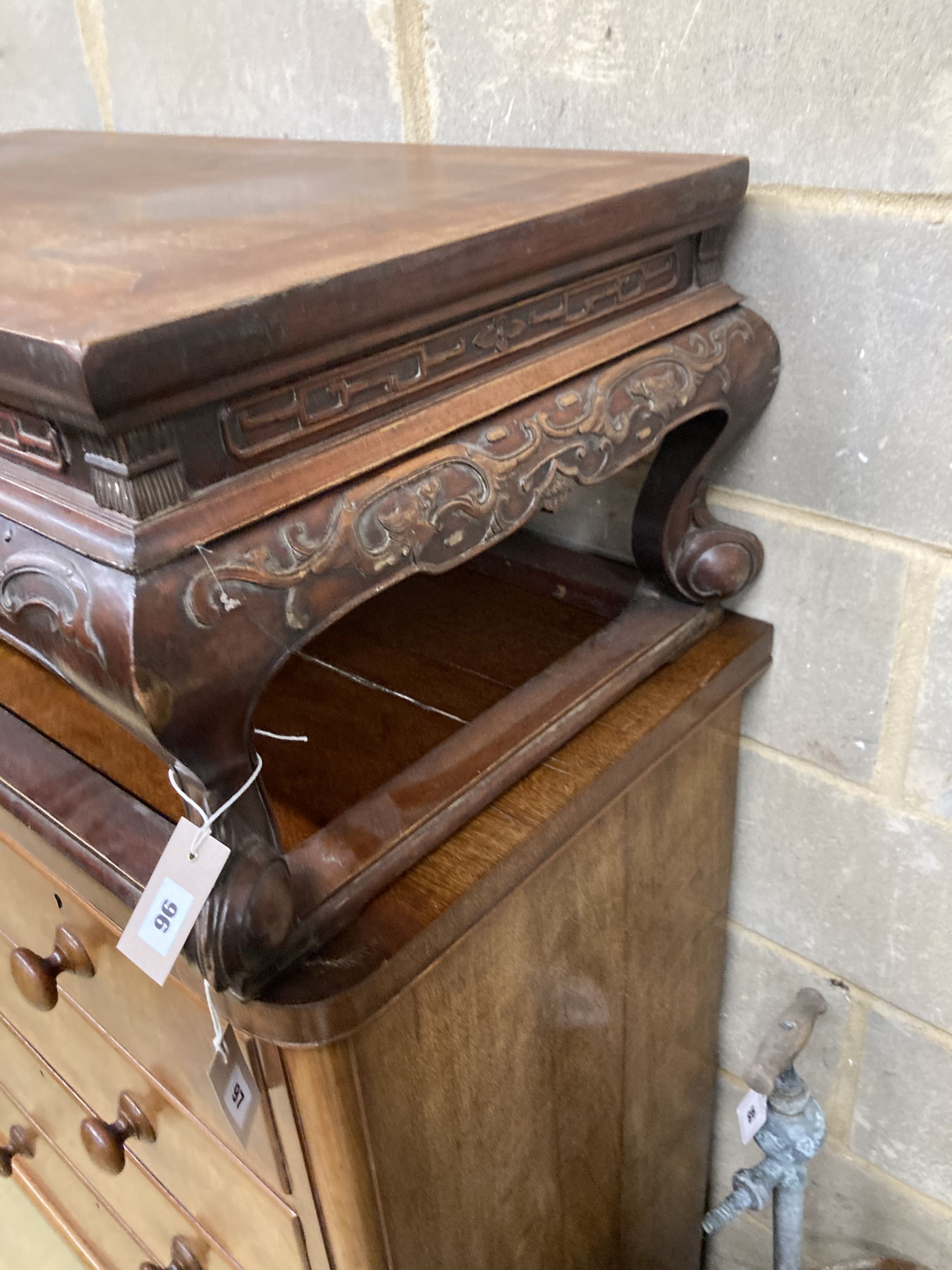 A 19th century Chinese rectangular low table, length 92cm, depth 52cm, height 35cm